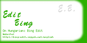 edit bing business card